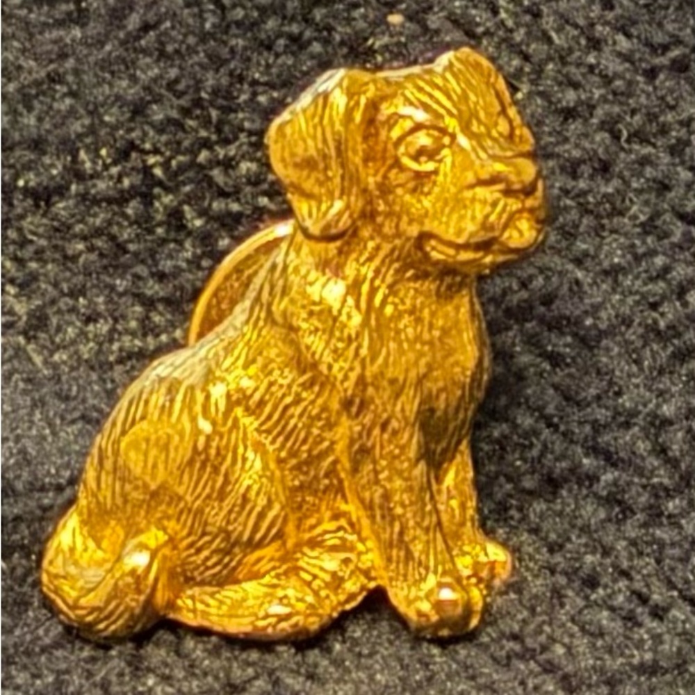 Gold Dog Brooch